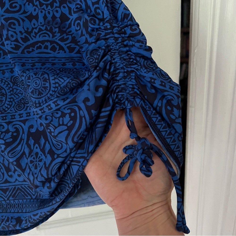 LANDS END Blue Black Patterned Coverup Size XL - Picture 7 of 8